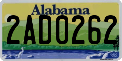 AL license plate 2AD0262