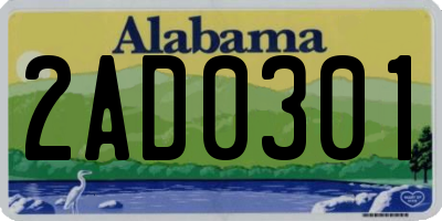 AL license plate 2AD0301