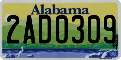AL license plate 2AD0309