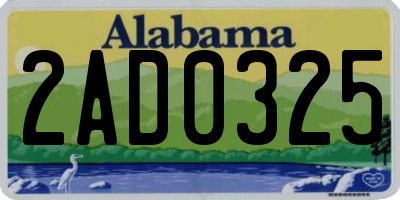 AL license plate 2AD0325