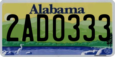 AL license plate 2AD0333