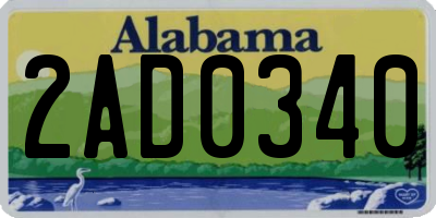 AL license plate 2AD0340