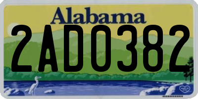 AL license plate 2AD0382