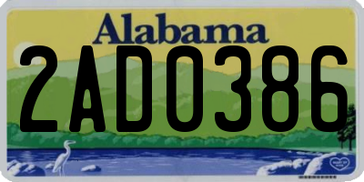 AL license plate 2AD0386