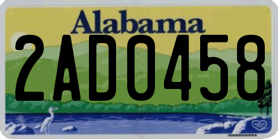 AL license plate 2AD0458