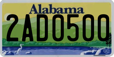AL license plate 2AD0500