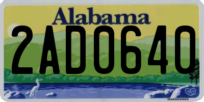 AL license plate 2AD0640