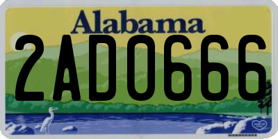 AL license plate 2AD0666