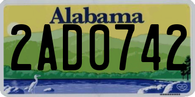 AL license plate 2AD0742