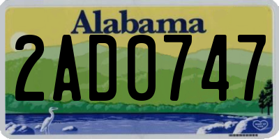 AL license plate 2AD0747
