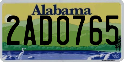 AL license plate 2AD0765
