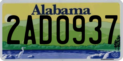AL license plate 2AD0937