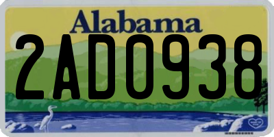 AL license plate 2AD0938