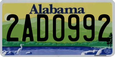 AL license plate 2AD0992