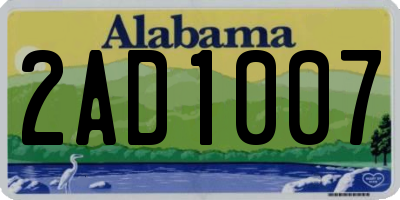 AL license plate 2AD1007