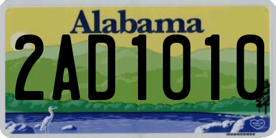 AL license plate 2AD1010