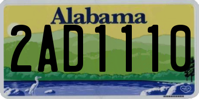 AL license plate 2AD1110