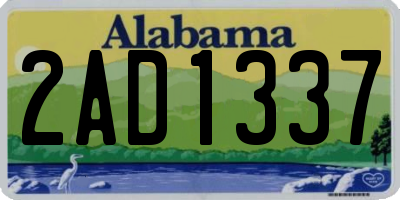 AL license plate 2AD1337
