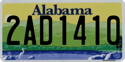 AL license plate 2AD1410