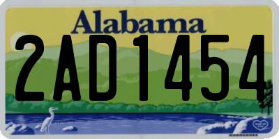 AL license plate 2AD1454