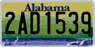 AL license plate 2AD1539