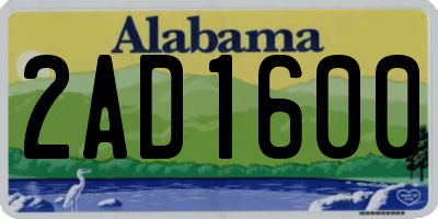 AL license plate 2AD1600