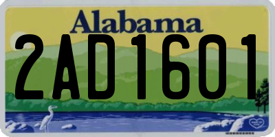 AL license plate 2AD1601