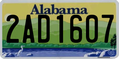 AL license plate 2AD1607
