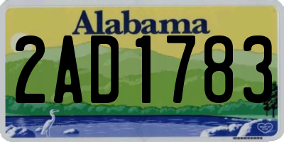 AL license plate 2AD1783