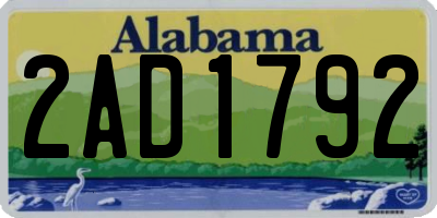 AL license plate 2AD1792