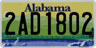 AL license plate 2AD1802