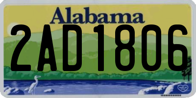 AL license plate 2AD1806