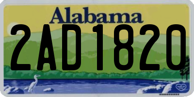 AL license plate 2AD1820