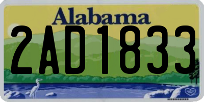 AL license plate 2AD1833