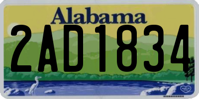 AL license plate 2AD1834