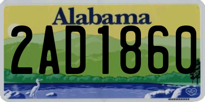 AL license plate 2AD1860
