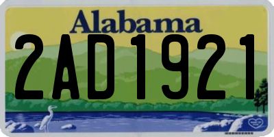 AL license plate 2AD1921