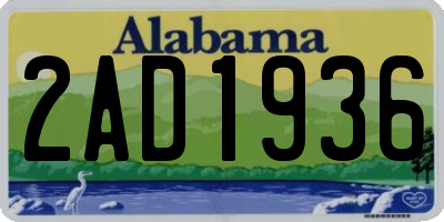 AL license plate 2AD1936