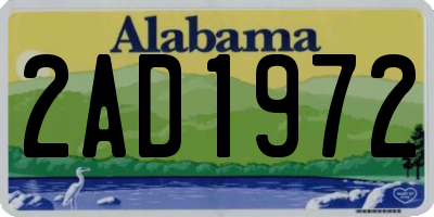 AL license plate 2AD1972