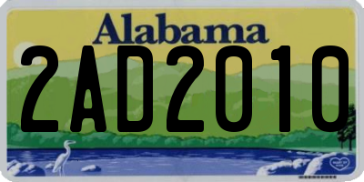 AL license plate 2AD2010