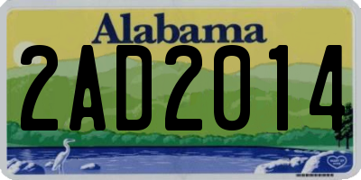 AL license plate 2AD2014
