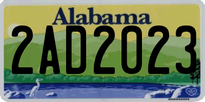 AL license plate 2AD2023
