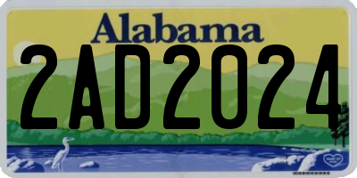 AL license plate 2AD2024