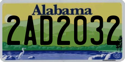 AL license plate 2AD2032