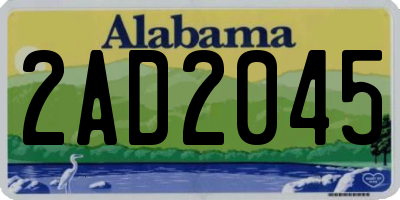 AL license plate 2AD2045