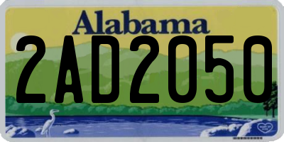 AL license plate 2AD2050