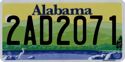 AL license plate 2AD2071