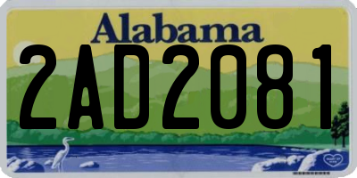AL license plate 2AD2081