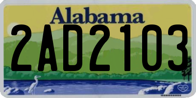 AL license plate 2AD2103