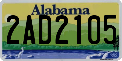 AL license plate 2AD2105
